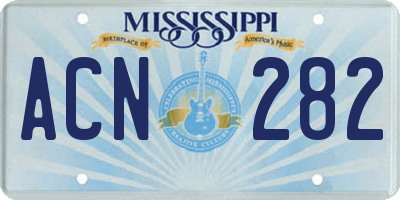 MS license plate ACN282