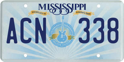 MS license plate ACN338