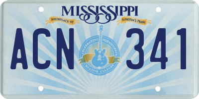 MS license plate ACN341