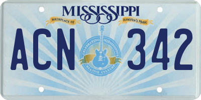 MS license plate ACN342