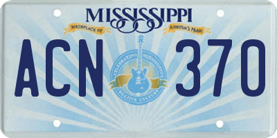 MS license plate ACN370