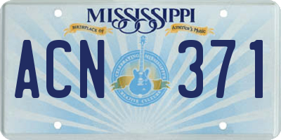 MS license plate ACN371