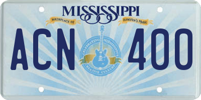 MS license plate ACN400