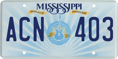 MS license plate ACN403