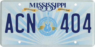 MS license plate ACN404