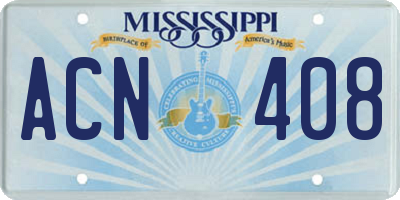 MS license plate ACN408