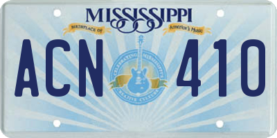 MS license plate ACN410