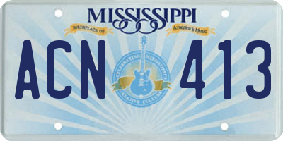 MS license plate ACN413