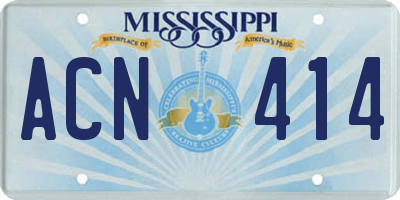 MS license plate ACN414