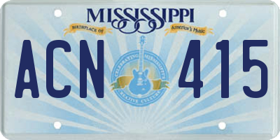 MS license plate ACN415