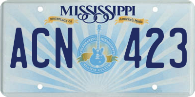 MS license plate ACN423