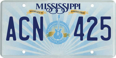 MS license plate ACN425