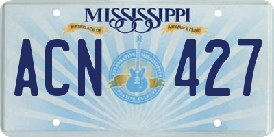 MS license plate ACN427