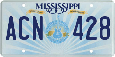 MS license plate ACN428