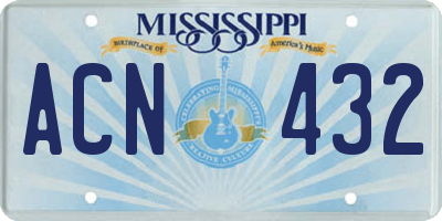 MS license plate ACN432