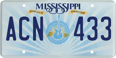 MS license plate ACN433