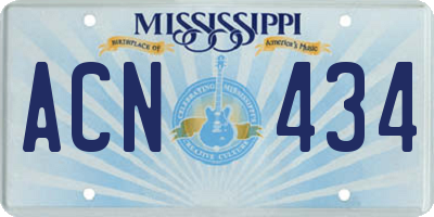 MS license plate ACN434