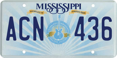 MS license plate ACN436