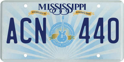 MS license plate ACN440