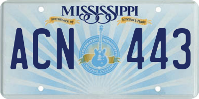 MS license plate ACN443