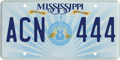 MS license plate ACN444