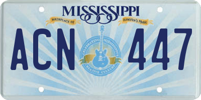 MS license plate ACN447