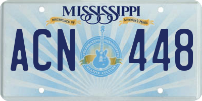 MS license plate ACN448