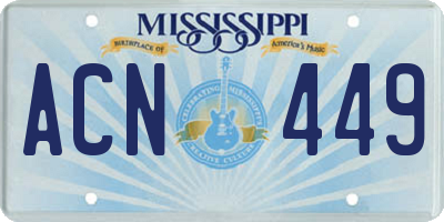 MS license plate ACN449