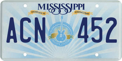 MS license plate ACN452