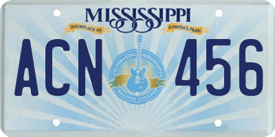 MS license plate ACN456