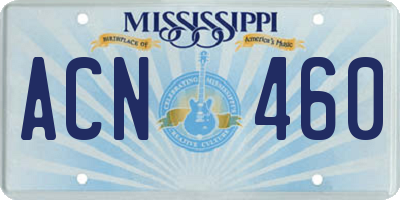MS license plate ACN460