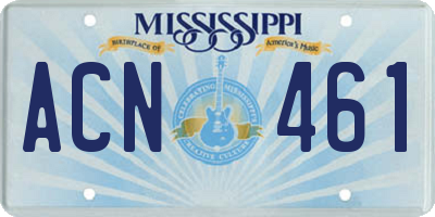 MS license plate ACN461