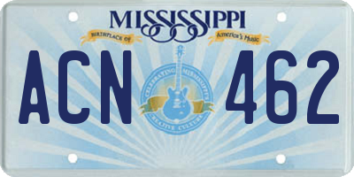 MS license plate ACN462