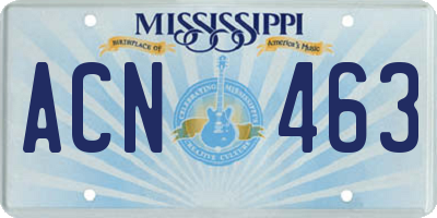 MS license plate ACN463