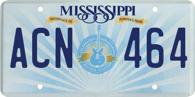 MS license plate ACN464
