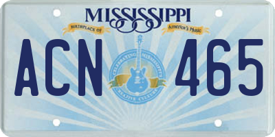 MS license plate ACN465