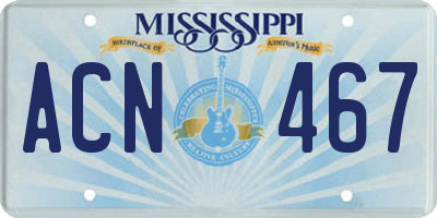 MS license plate ACN467