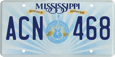 MS license plate ACN468