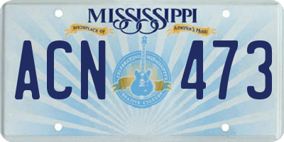 MS license plate ACN473