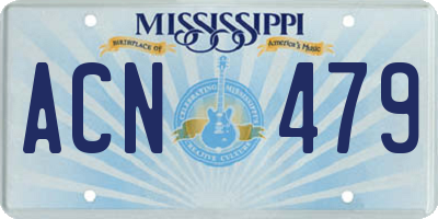 MS license plate ACN479