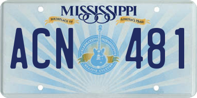 MS license plate ACN481