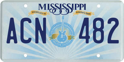 MS license plate ACN482