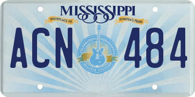 MS license plate ACN484