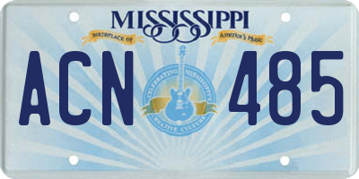 MS license plate ACN485