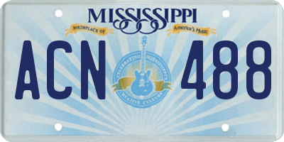 MS license plate ACN488