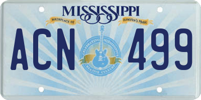 MS license plate ACN499