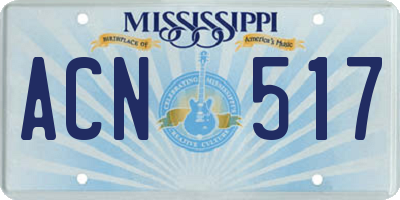 MS license plate ACN517