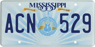 MS license plate ACN529