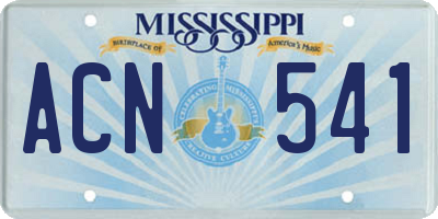 MS license plate ACN541