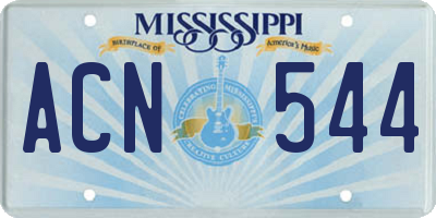 MS license plate ACN544